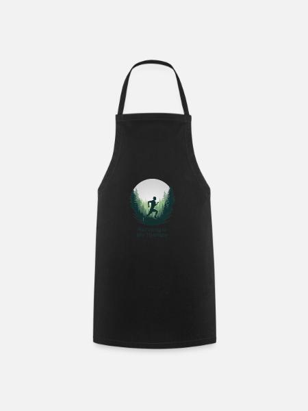 La course à pied est ma thérapie – Courir dans la nature - Tablier de cuisine - noir