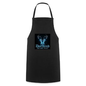 Deer village kid & proud of it Traditional costume fashion, village - Cooking Apron - black - Front - AI Model Male 185 dark (185cm)