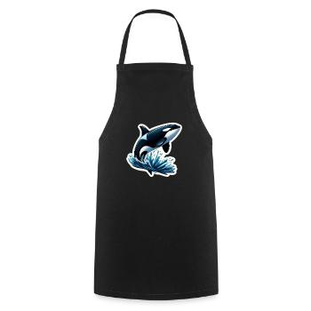 jumping orca - Cooking Apron - black - Front - AI Model Male 185 dark (185cm)
