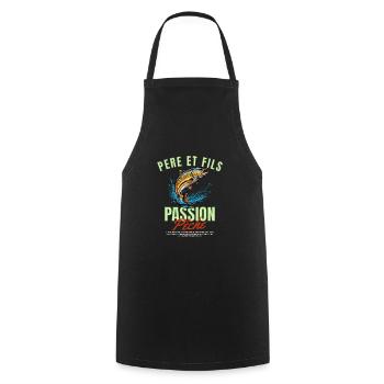 Fishing father son - Cooking Apron - black - Front - AI Model Male 185 dark (185cm)