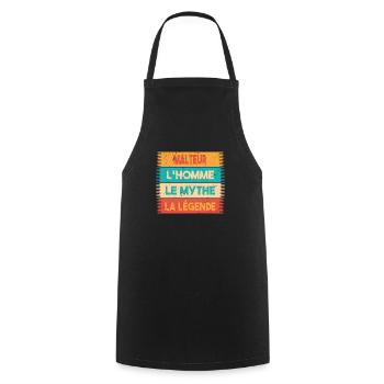 Malteur, L'homme, Le mythe, cadeau malteur. - Tablier de cuisine - noir - Devant - AI Model Male 185 dark (185cm)