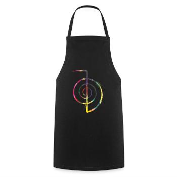 Reiki Symbol - Cooking Apron - black - Front - AI Model Male 185 dark (185cm)