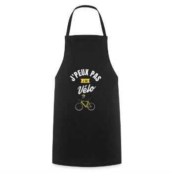J Peux Pas J Ai Vélo - Tablier de cuisine - noir - Devant - AI Model Male 185 dark (185cm)