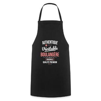 Authentique et véritable boulangère - Originale - Tablier de cuisine - noir - Devant - AI Model Male 185 dark (185cm)