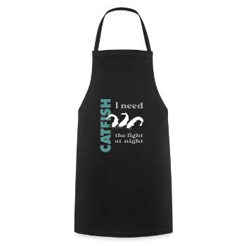 Catfish fishing fight with the strong catfish - Cooking Apron - black - Front - AI Model Male 185 dark (185cm)