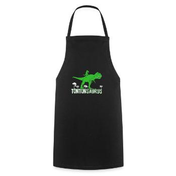 Tontonsaurus Cadeau Tonton Neveu Ou Nièce - Tablier de cuisine - noir - Devant - AI Model Male 185 dark (185cm)
