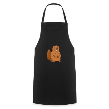 Ein süßes Murmeltier als Geschenkidee - Kochschürze - Schwarz - Vorne - AI Model Male 185 dark (185cm)