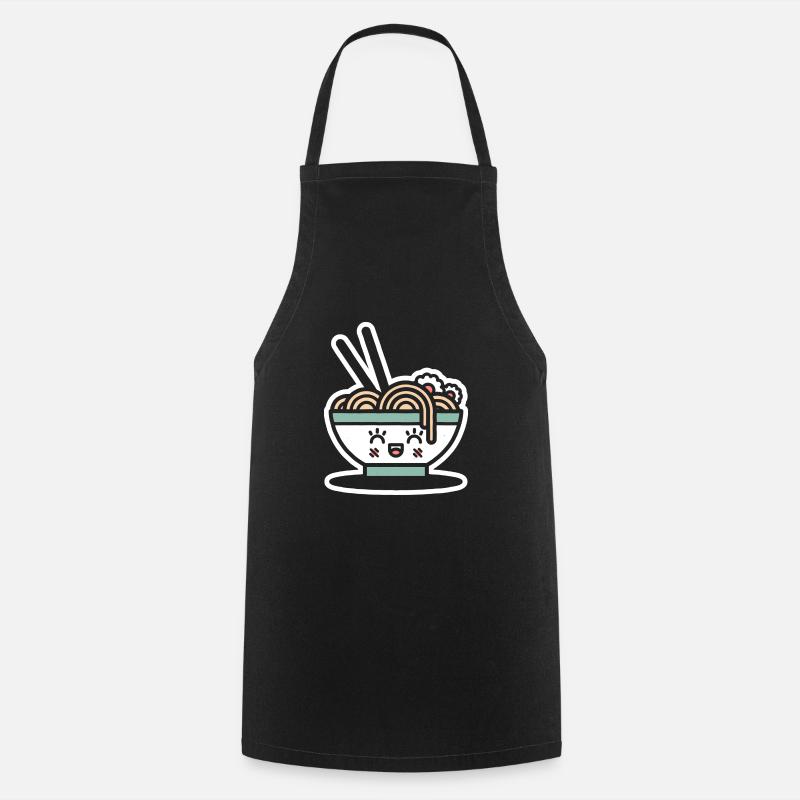 Ramen - Cute Japan Mascot - Black - Cooking Apron - black