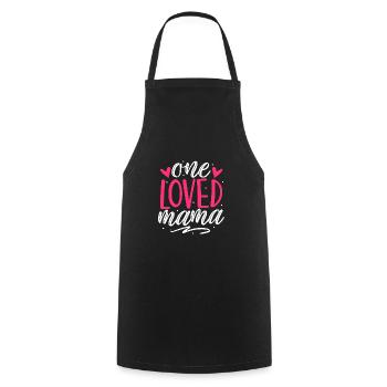 Mama Vibes Wife Mom Boss motherly love - Cooking Apron - black - Front - AI Model Male 185 dark (185cm)