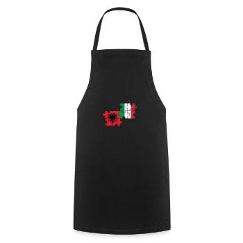 Albanie Italie Drapeau Albanais italiens - Tablier de cuisine - noir - Devant - AI Model Male 185 dark (185cm)