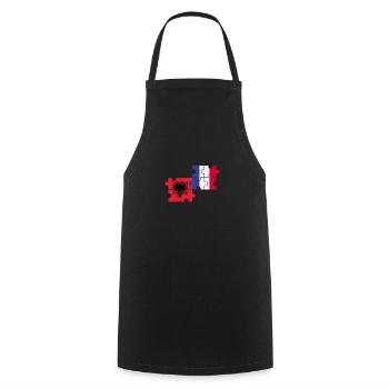 Albanie France Drapeau Albanais français - Tablier de cuisine - noir - Devant - AI Model Male 185 dark (185cm)