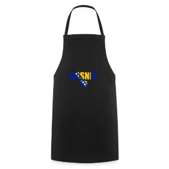 Bosnia Vintage Map Bosnia Flag Bosnians - Cooking Apron - black - Front - AI Model Male 185 dark (185cm)