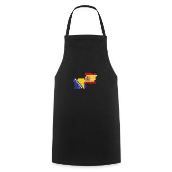 Bosnia Spain Flag Spanish Bosnian - Cooking Apron - black - Front - AI Model Male 185 dark (185cm)