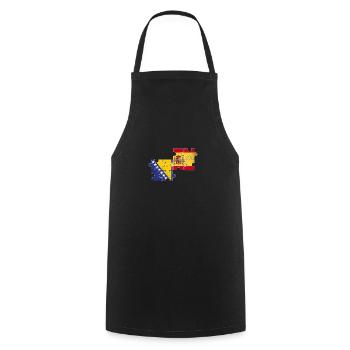 Bosnien Spanien Vintage Flagge Spanisch Bosnier - Kochschürze - Schwarz - Vorne - AI Model Male 185 dark (185cm)