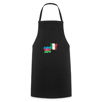 Azerbaïdjan Italie drapeau - Tablier de cuisine - noir - Devant - AI Model Male 185 dark (185cm)