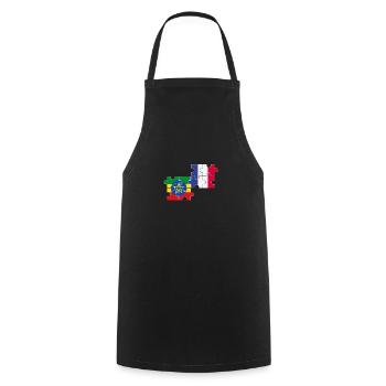 France Ethiopia Flag Ethiopian - Cooking Apron - black - Front - AI Model Male 185 dark (185cm)