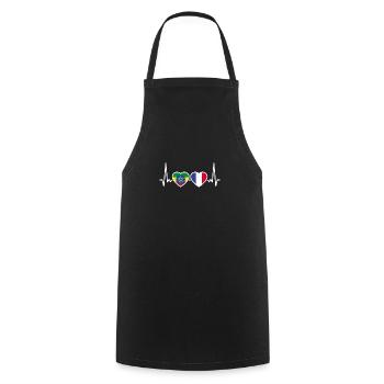 France Ethiopia flag Ethiopian heartbeat - Cooking Apron - black - Front - AI Model Male 185 dark (185cm)