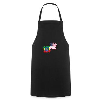 Ethiopia USA Flag American Ethiopian - Cooking Apron - black - Front - AI Model Male 185 dark (185cm)
