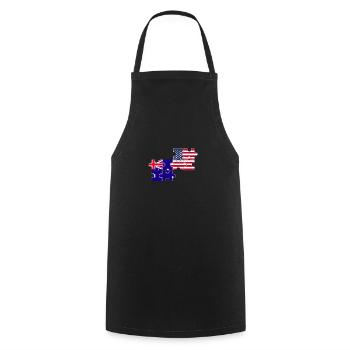 Australia USA Flag American Australian - Cooking Apron - black - Front - AI Model Male 185 dark (185cm)