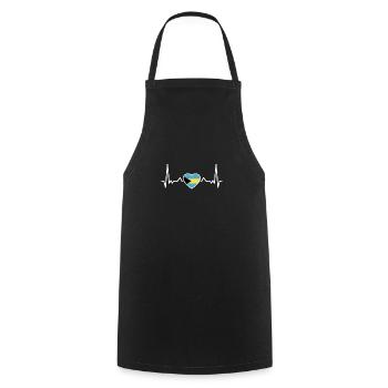 Bahamas Heartbeat Drapeau des Bahamas Bahaméen - Tablier de cuisine - noir - Devant - AI Model Male 185 dark (185cm)
