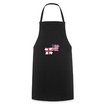 Angleterre États-Unis Drapeau Anglais américain - Tablier de cuisine - noir - Devant - AI Model Male 185 dark (185cm)