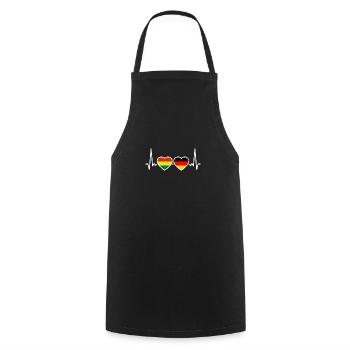 Bolivien Deutschland Herzschlag Flagge Deutsch - Kochschürze - Schwarz - Vorne - AI Model Male 185 dark (185cm)