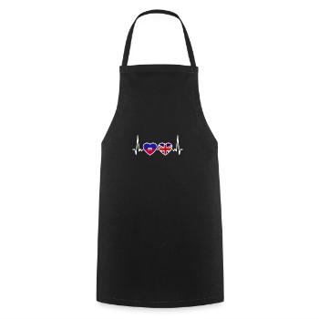 Haïti Royaume-Uni Heartbeat Flag Haïtien britannique - Tablier de cuisine - noir - Devant - AI Model Male 185 dark (185cm)