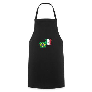 Brasilien Italien Vintage Flagge Brasilianer - Kochschürze - Schwarz - Vorne - AI Model Male 185 dark (185cm)