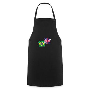 Brazil UK Flag British Brazilian - Cooking Apron - black - Front - AI Model Male 185 dark (185cm)