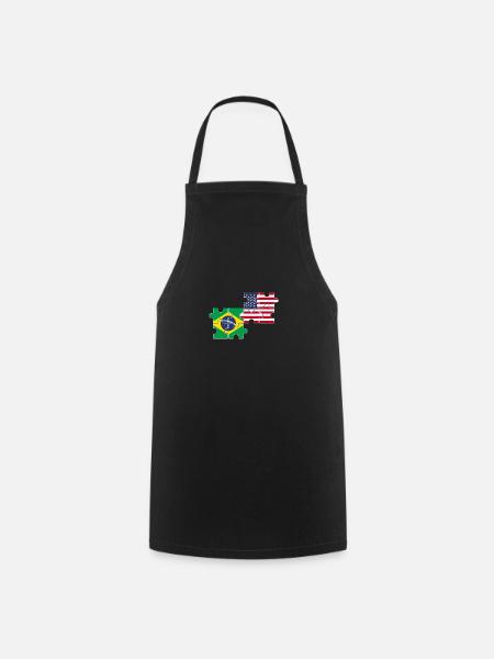 Brésil États-Unis Drapeau Brésil - Tablier de cuisine - noir