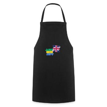Gabon UK Flag British Gabonese - Cooking Apron - black - Front - AI Model Male 185 dark (185cm)