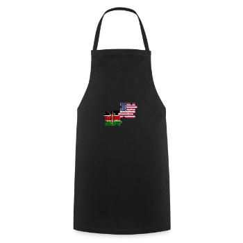Kenya USA Flag Américain Kenyan - Tablier de cuisine - noir - Devant - AI Model Male 185 dark (185cm)