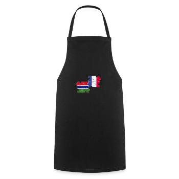 Gambie France Drapeau Français Gambien - Tablier de cuisine - noir - Devant - AI Model Male 185 dark (185cm)