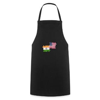 Inde États-Unis Drapeau Indien d’Amérique - Tablier de cuisine - noir - Devant - AI Model Male 185 dark (185cm)