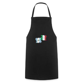 Guatemala Italy Vintage Heartbeat Flag - Cooking Apron - black - Front - AI Model Male 185 dark (185cm)
