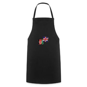 Afghanistan Royaume-Uni Vintage Flag Britannique Afghan - Tablier de cuisine - noir - Devant - AI Model Male 185 dark (185cm)