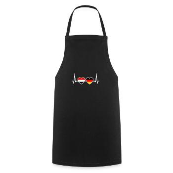 Yémen Allemagne Battement de cœur Drapeau Yéménite - Tablier de cuisine - noir - Devant - AI Model Male 185 dark (185cm)