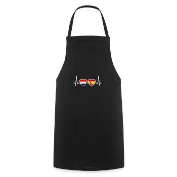 Yémen Espagne Vintage Heartbeat Flag Yéménite - Tablier de cuisine - noir - Devant - AI Model Male 185 dark (185cm)