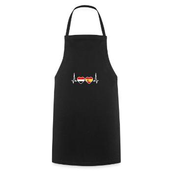 Jemen Spanien Herzschlag Flagge Spanisch Jemenit - Kochschürze - Schwarz - Vorne - AI Model Male 185 dark (185cm)