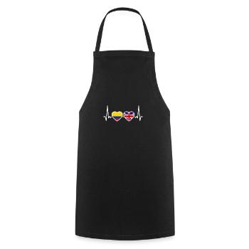 Colombie Royaume-Uni Heartbeat Flag Colombien - Tablier de cuisine - noir - Devant - AI Model Male 185 dark (185cm)