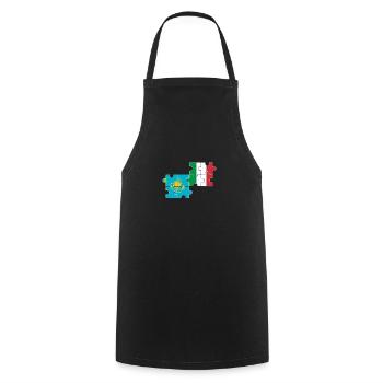 Kazakhstan Italie Drapeau Italien Kazakh - Tablier de cuisine - noir - Devant - AI Model Male 185 dark (185cm)