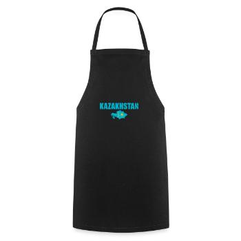 Kazakhstan Carte Vintage Kazakhstan Drapeau Kazakh - Tablier de cuisine - noir - Devant - AI Model Male 185 dark (185cm)