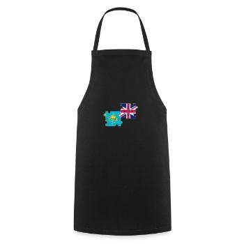 Kazakhstan UK Flag British Kazakh - Cooking Apron - black - Front - AI Model Male 185 dark (185cm)