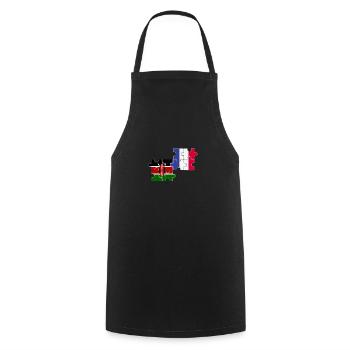 Kenya France drapeau franco-kényan - Tablier de cuisine - noir - Devant - AI Model Male 185 dark (185cm)