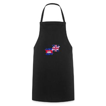 Kambodscha UK Flagge Britisch Kambodschaner - Kochschürze - Schwarz - Vorne - AI Model Male 185 dark (185cm)