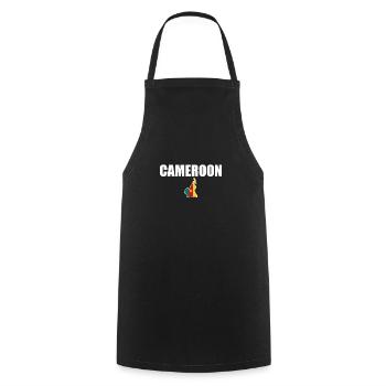 Cameroun Carte Cameroun Cameroun drapeau - Tablier de cuisine - noir - Devant - AI Model Male 185 dark (185cm)
