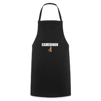 Cameroun Carte Vintage Cameroun Drapeau camerounais - Tablier de cuisine - noir - Devant - AI Model Male 185 dark (185cm)