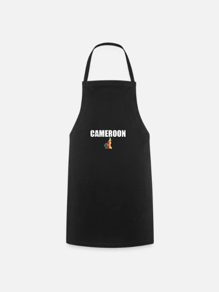 Cameroun Carte Vintage Cameroun Drapeau camerounais - Tablier de cuisine - noir