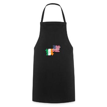 Ireland USA Flag American Irish - Cooking Apron - black - Front - AI Model Male 185 dark (185cm)