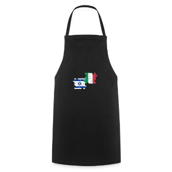 Israel Italy Flag Italian Israeli - Cooking Apron - black - Front - AI Model Male 185 dark (185cm)